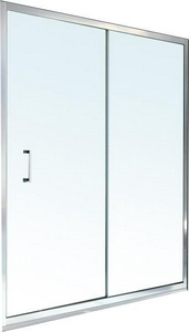 Дверь в нишу сдвижная 137-141хh195см, вход 58см, "Правая"/"Левая", (стекло прозр. + StarClean, профиль цв.чёрный матовый),  ZZ Samo Cee Art B0986 L96 TR + DF01StarClean