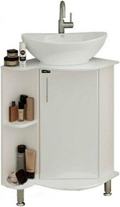 Тумба напольная СанТа  70 угловая, со столешницей, БЕЗ раковины, цв. белый ZZ Санта Аврора 216002 / к.т.409240