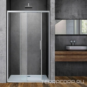 Дверь для душа, в нишу 1600хh1950мм, раздвижн, 1 дверь, 1 неподв.секция, правая/левая, (стекло прозрач 6мм Easy Clean, фурн.цв.хром),  ZZ Vincea Soft VDS-3SO160CL