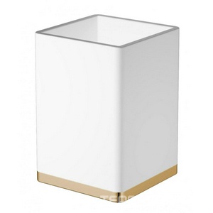 Стакан для зубных щеток, настольный, крепеж в комплекте, белый/золото ZZ Boheme Venturo 10961-W-G