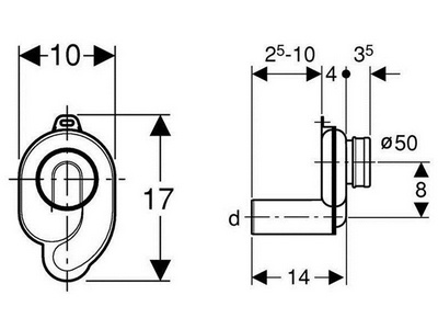 Сифон для писсуара, выпуск горизонтальный ZZ Jika Golem 920030000001 / 9200.3.000.000.1