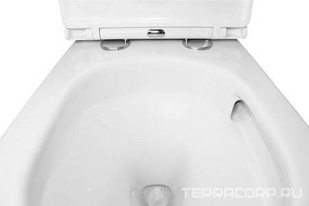 Унитаз пристенный, с бачком, безободковый с сиденьем микролифт в компл., система смыва Tornado, цв.белый Azario Grado AZ-2141UQ1