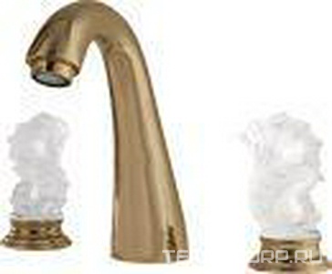 Смеситель для раковины на 3 отв., без д/к, (цв. бронза, ручки муранское стекло ручной работы),  ZZ Oasis Seahorse 000RBSHBRW