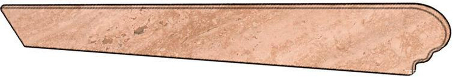 Ступени Gres de Aragon Marble Tapa Peldano Redonda  Travertino Beige Izda (Left) 3.6x33 Бежевый 