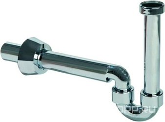 Сифон для биде 1"1/4", фановый патрубок d40мм, (пластик цв. хром), Geberit