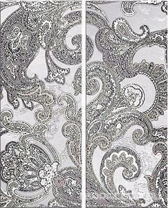 Керамическая плитка Azori Sfumato Панно  Grey "Paisley" (2 плитки)ХХ l40.2x50.5 Серый 
