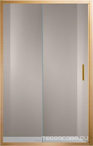 Дверь для душа, в нишу 1200хh1900мм, раздвижная, 1 дверь, 1 неподв.секция, правая/левая, (стекло прозрачное 6мм, фурн.цв.,браширован.золото),  ZZ Vincea Garda VDS-1G120CLG