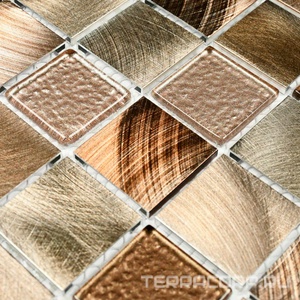 Мозаика Bonaparte Мозаика стеклянная Titan Bronze (30x30x4) 31,8x31,8 Комбинированный 