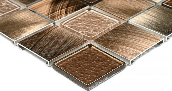 Мозаика Bonaparte Мозаика стеклянная Titan Bronze (30x30x4) 31,8x31,8 Комбинированный 