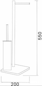 Стойка напольная с ершиком + держатель для туалетной бумаги, цв. черный ZZ Azario ALTRE AZ421B