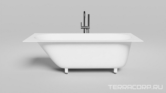 Ванна 1700х750хh600мм, встраив., литой камень S-Sense матовый цв.белый, на регулируемых опорах, БЕЗ слива-перелива,  ZZ Salini Ornella 102311M