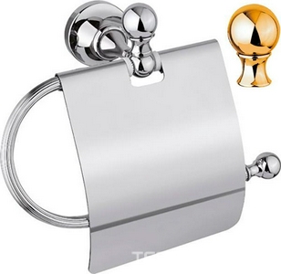 Держатель туал.бумаги, с крышкой, (цв.золото),  ZZ Cezares Olimp OLIMP-TRH-03/24-M