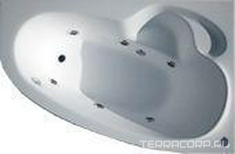 Ванна  (левая) "Стандарт массаж",г/м,спин.масс., масс.ног 2 форсунки, 170х110х58,5см, 3 отв.д/смес., на раме, слив/перелив и панель в компл.ZZ Thermolux Talia Talia L стандарт/масс