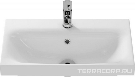 Раковина встраиваемая сверху Cersanit Moduo slim 60 для тумбы Aqwella Smart 60, цв. белый, фарфор ZZ