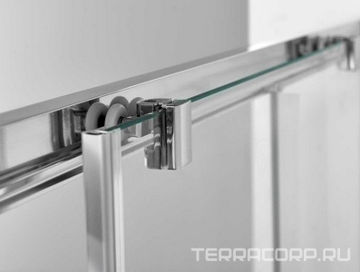 Дверь для душа, в нишу 1200хh1900мм, раздвижная, 1 дверь, 1 неподв.секция, правая/левая, (стекло прозрачное 6мм, фурн.цв.браширован. золото),  ZZ Vincea Alpha VDS-3AL120CLGM