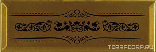 Керамическая плитка Absolut Keramika Monocolor 10x30 Decor Versalles Gold Negro 10x30 Комбинированный, фото 3