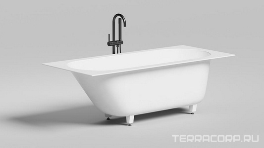 Ванна 1700х750хh600мм, встраив., литой камень S-Sense матов цв.белый, д/к Up&Down в цвет ванны, интегрир.слив-перелив, ножки компл,  ZZ Salini Ornella Kit 102411M