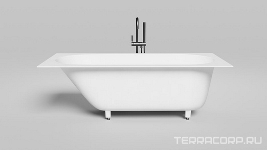 Ванна 1700х750хh600мм, встраив., литой камень S-Sense матов цв.белый, д/к Up&Down в цвет ванны, интегрир.слив-перелив, ножки компл,  ZZ Salini Ornella Kit 102411M