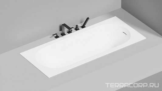 Ванна 1700х750хh600мм, встраив., литой камень S-Sense матов цв.белый, д/к Up&Down в цвет ванны, интегрир.слив-перелив, ножки компл,  ZZ Salini Ornella Kit 102411M