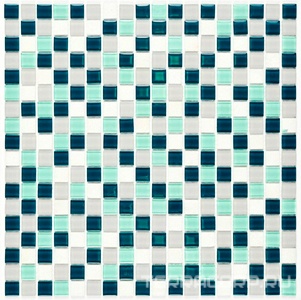 Мозаика Bonaparte Мозаика стеклянная с камнем Olivia (15x15x4) 30x30 Комбинированный 