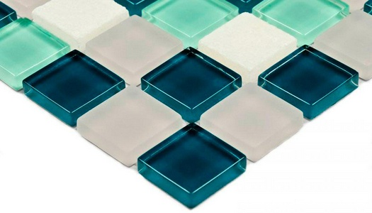 Мозаика Bonaparte Мозаика стеклянная с камнем Olivia (15x15x4) 30x30 Комбинированный 