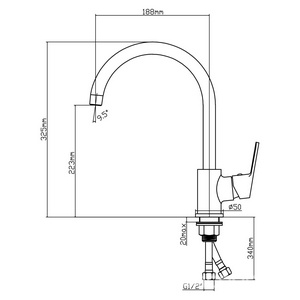 Смеситель для кухни, с поворотным изливом, (цв.хром),  ZZ Latuno 104 L10412