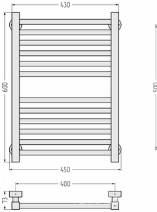 Полотенцесушитель водяной " PRO" 600*400 мм, подключ. 3/4, комплектующие в комплекте, цв.черный матовый ZZ Сунержа Модус 31-0450-6040