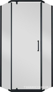 Душевая уголок -Блэк, 90х90х207 см, БЕЗ креплений к стене, поддон и сифон в компл., профиль - черный матовый, ZZ Triton Дека Щ0000059782