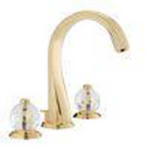 Смеситель для раковины, на 3 отв., с д.к., (цв. золото (Dore)) Mandarine cristal clair ZZ THG Mandarine Cristal CL U1D-F01-151