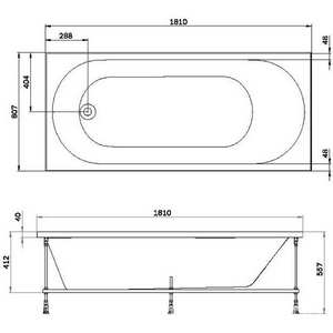 Ванна акриловая 180х80см  (без каркаса, панели и сифона) ZZ AMPM X-Joy W94A-180-080W-A