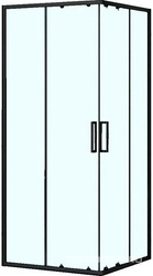 Душевая кабина ограждение NEO 100x100x190 прозрачное закаленное стекло 5 мм, профиль черный, без поддона ZZ