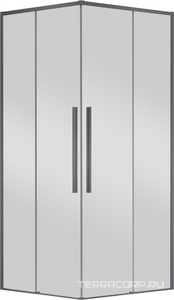 Душевой уголок 900х900хh1950мм, квадрат, (стекло прозрачное 6мм Easy Clean, фурн.цв.вороненая сталь),  ZZ Vincea Slim-N VSS-4SN900CLGM