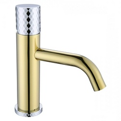 Смеситель Boheme Stick 121-GCR для раковины, gold diamond chrome| 4x21x17