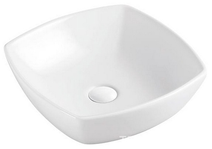 Раковина накладная, 430х430х135 мм, БЕЗ отверстия под смеситель, слива-перелива, цв. белый, ZZ Azario Azario AZ-2076