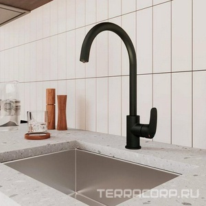 Смеситель для кухни с каналом для фильтрованной воды, цв. черный матовый ZZ Milardo Rora RORBLFJM05