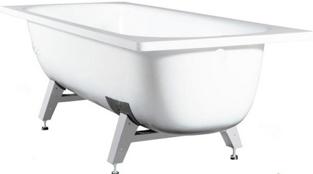 Ванна стальная 170*70*40 см, с ножками, цв. белый, ZZ