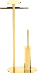 Стойка напольная двухпозиционная, держатель туал. бумаги, ершик, полотенцедержатель, полка цвет золото, ZZ Boheme Универсал 10953-G