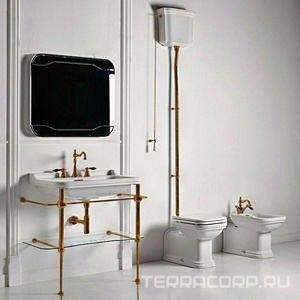 Структура металлическая, для установки под раковину 100см. арт.4142 хх, стекл. полка, крепёж в компл., (цв.бронза),  ZZ Kerasan Waldorf 9196K3