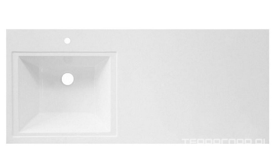 Раковина 1203x480xh156мм, Левая, с 1 отв.д/смесит, без перелива, БЕЗ сифона, 1 кронштейн д/устан.в компл., (литьевой мрамор цв.белый),  ZZ BelBagno Lavanderia BB1200/480-LV-MR-L