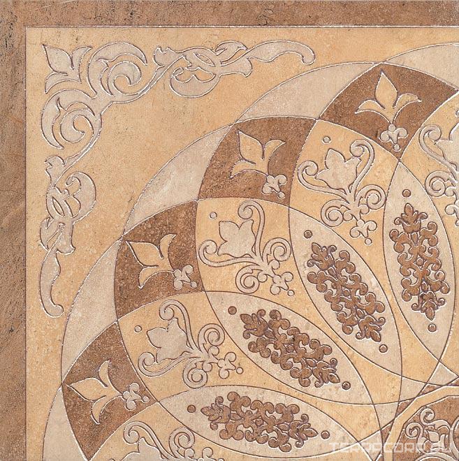 Керамогранит Kerama Marazzi Монтаньоне Декор беж лаппатир.(1/4 розона)XX40.2х40.2 Коричневый, фото 3