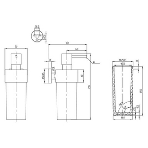 Дозатор настенный, (цв.хром/матовое стекло),  ZZ Villeroy & Boch Elements – Striking TVA15200700061