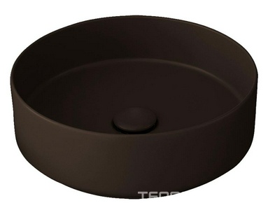 Раковина накладная на стол, круглая 40х40хh12,5мм, без отв.д/смес, без перелива и пробки слива, (цв.Lavagna),  ZZ Ceramica Cielo Shui Comfort SHCOLAT40 (LV) Lavagna