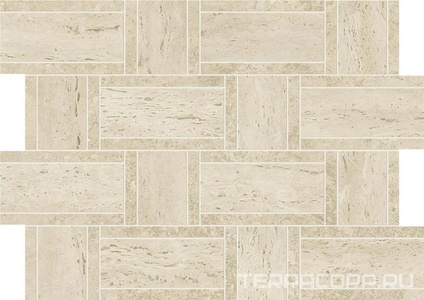 Мозаика Atlas Concorde Italy Marvel Travertine Marvel Pearl Mosaico Basketweave 35x47 Бежевый 
