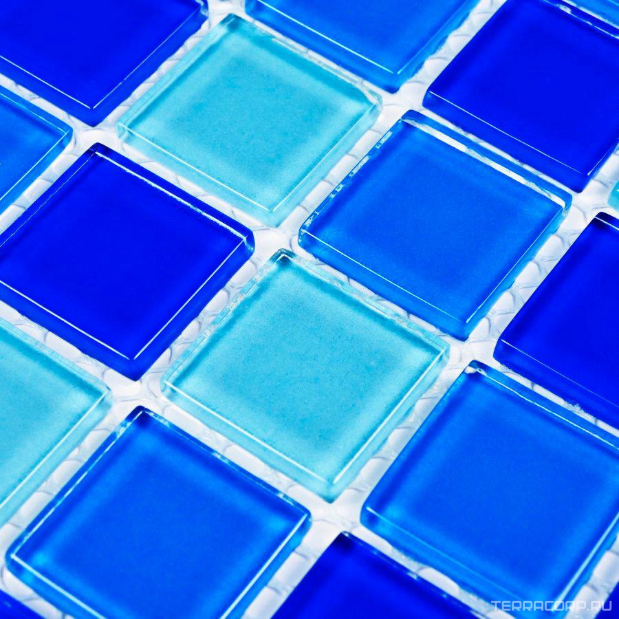 Мозаика Bonaparte Мозаика стеклянная Blue wave-2 (25x25x4) 30x30 Комбинированный, фото 5