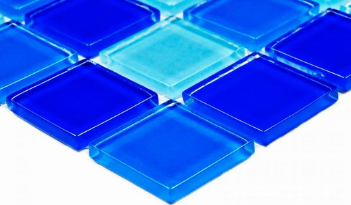 Мозаика Bonaparte Мозаика стеклянная Blue wave-2   (25x25x4) 30x30 Комбинированный 