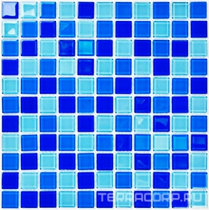 Мозаика Bonaparte Мозаика стеклянная Blue wave-2   (25x25x4) 30x30 Комбинированный 