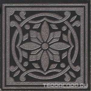 Керамогранит Kerama Marazzi Тьеполо Вставка  3 матовый обрезной 9,6x9,6 Черный 