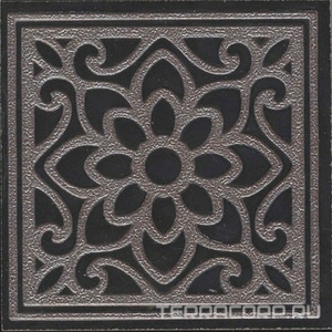 Керамогранит Kerama Marazzi Тьеполо Вставка  4 матовый обрезной 9,6x9,6 Черный 