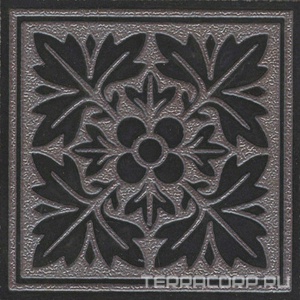 Керамогранит Kerama Marazzi Тьеполо Вставка  1 матовый обрезной 9,6x9,6 Черный 