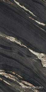 Керамический гранит (керамогранит) Ariostea  Ultra Marmi Tropical Black Luc Shiny 6 mm ZZ 75x150 Комбинированный 